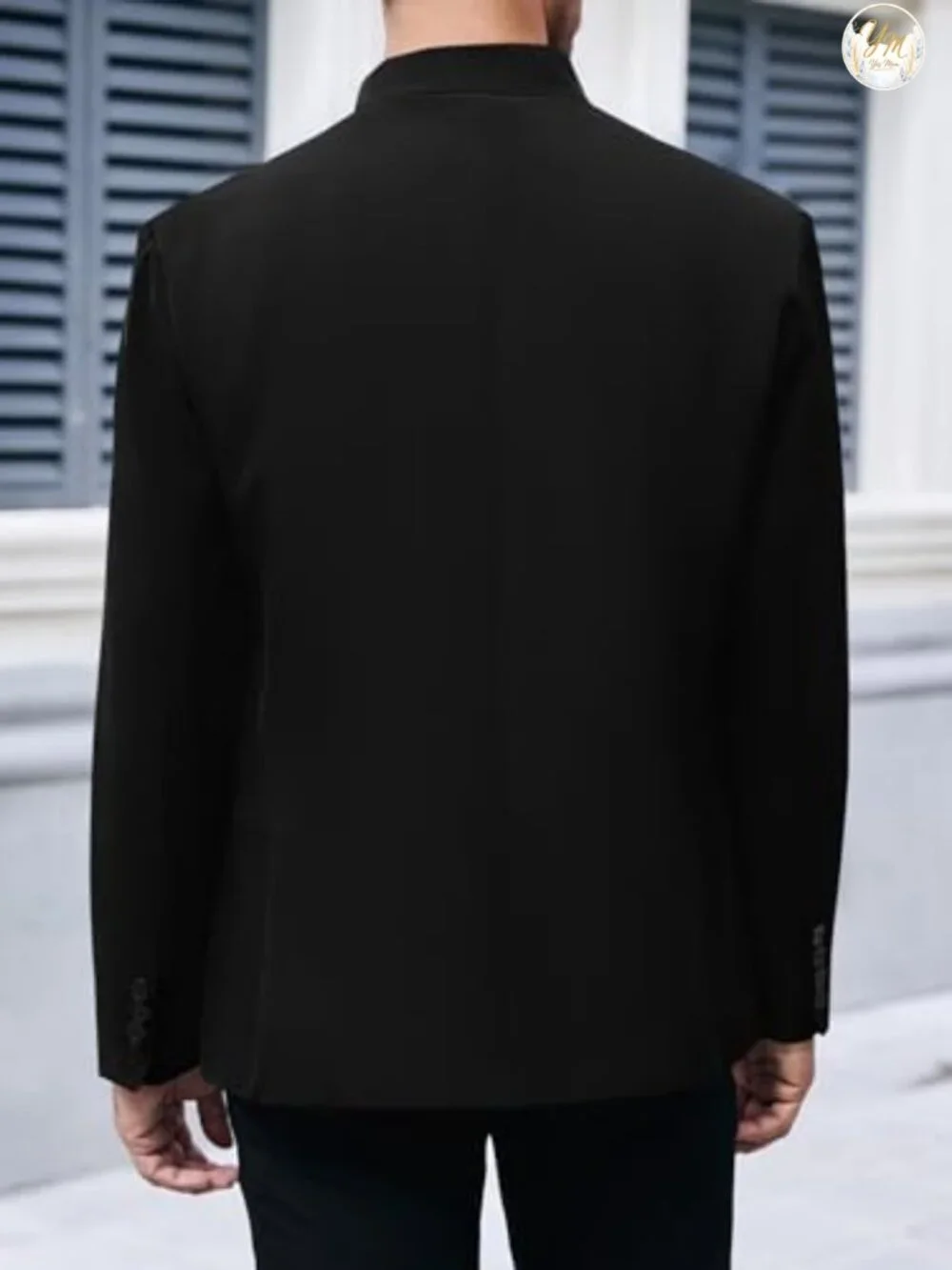Casual Suit Blazer Stand Mandarin Collar Lightweight Lined Sport Coat
